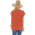 thumbnail image 4 of XCHQRTI Women V Neck Pocket Shirts Bowknot Casual Loose Summer Short Sleeves Tshirt Tops, 4 of 6