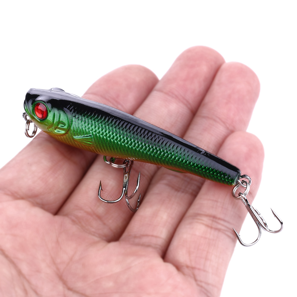HENGJIA 9PCS Fishing Lures, Pencil Plopper Fishing Lures for Bass Perch, Topwater Fishing Lures with Floating Minnow Pencil Popper Bass Bait for Freshwater or Saltwater
