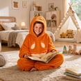 thumbnail image 6 of Wiyuqeen Soft Flannel Plush Pumpkin Hooded Sleep Dress for Women Halloween Jack O Lantern Onesie Pajamas Oversized Long Sleeve Loungewear Cute Holiday Gift for Fall Halloween Party, 6 of 9