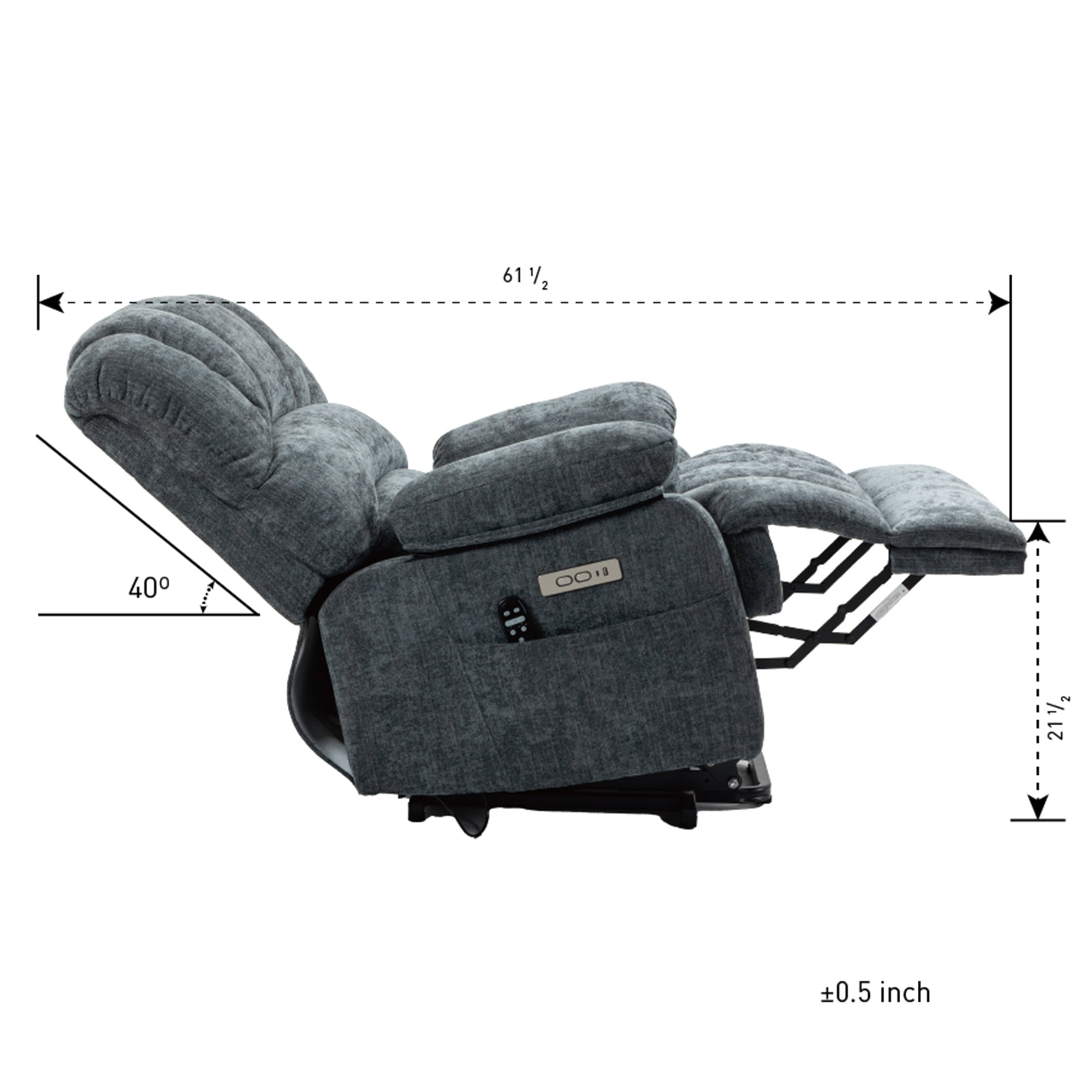 Kadyn Chenille Power Lift Recliner Chair with 8-Point Vibration Massage and Lumbar Heating for Living Room Bedroom, Blue-Gray Kadyn Chenille Power Lift Recliner Chair with 8-Point Vibration Massage and Lumbar Heating for Living Room Bedroom, Blue-Gray