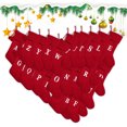 thumbnail image 5 of Luoshdecor 16.5in Large Red Stocking,Initial Letter Knit Embroidered Stockings Soft Cuff with 2 Plush Cherries Ball for Fireplace or Party Decoration (F), 5 of 6
