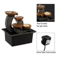 thumbnail image 3 of Pure Garden 3-Tier Desk Water Fountain with Tea Light Candle Holder (Black), 3 of 6
