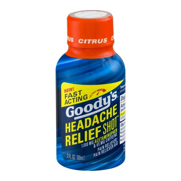 Goody's Headache Relief Shot, Acetaminophen & Caffeine, Citrus, 2 FL OZ
