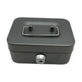 thumbnail image 5 of FashionCha Cash Box with Lock Coin Box Case Money Saving Box Metal Handle Lockable Portable Gray, 5 of 9