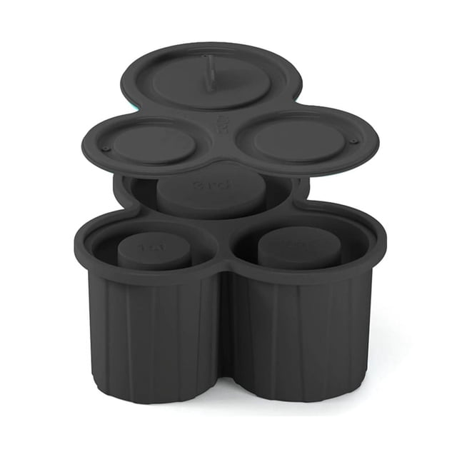 Bandeja de silicona para cubitos de hielo con tapa, molde para hielo de fácil liberación, máquina para hacer cubitos de hielo flexible para whisky, cócteles, color negro