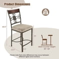 thumbnail image 3 of Resenkos Set of 2 25 inches Bar Stools with Rust-proof Metal Frame and Soft Sponge Seat-Brown, Bar Height Stools, Bar Stools for Kitchen Island for Kitchen, Dining Room, 3 of 7