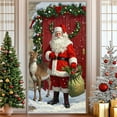 thumbnail image 6 of Christmas Front Door Cover, Santa Claus Door Cover, 73 x 35 inch Santa Reindeer Hanging Cloth, Welcome Banner, Christmas Eve, Door Sign, Porch Backdrop, Photo Background, Xmas New Year Party Decor, 6 of 6