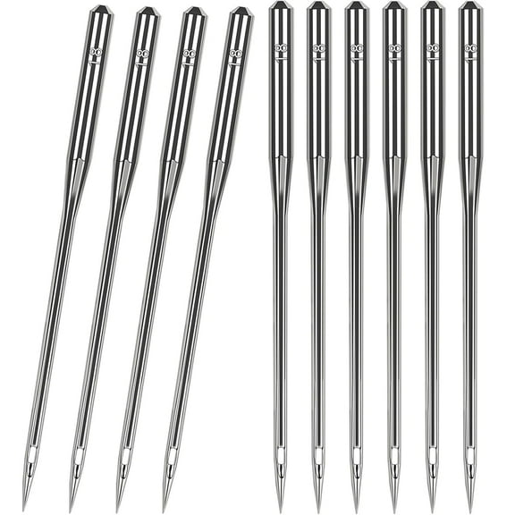Januofit 50 Pcs Universal Size 110/18 Heavy Duty Sewing Machine Needles, Quliting Sewing Machine Needles for Leather, Compatible with Kind of Home Sewing Machine