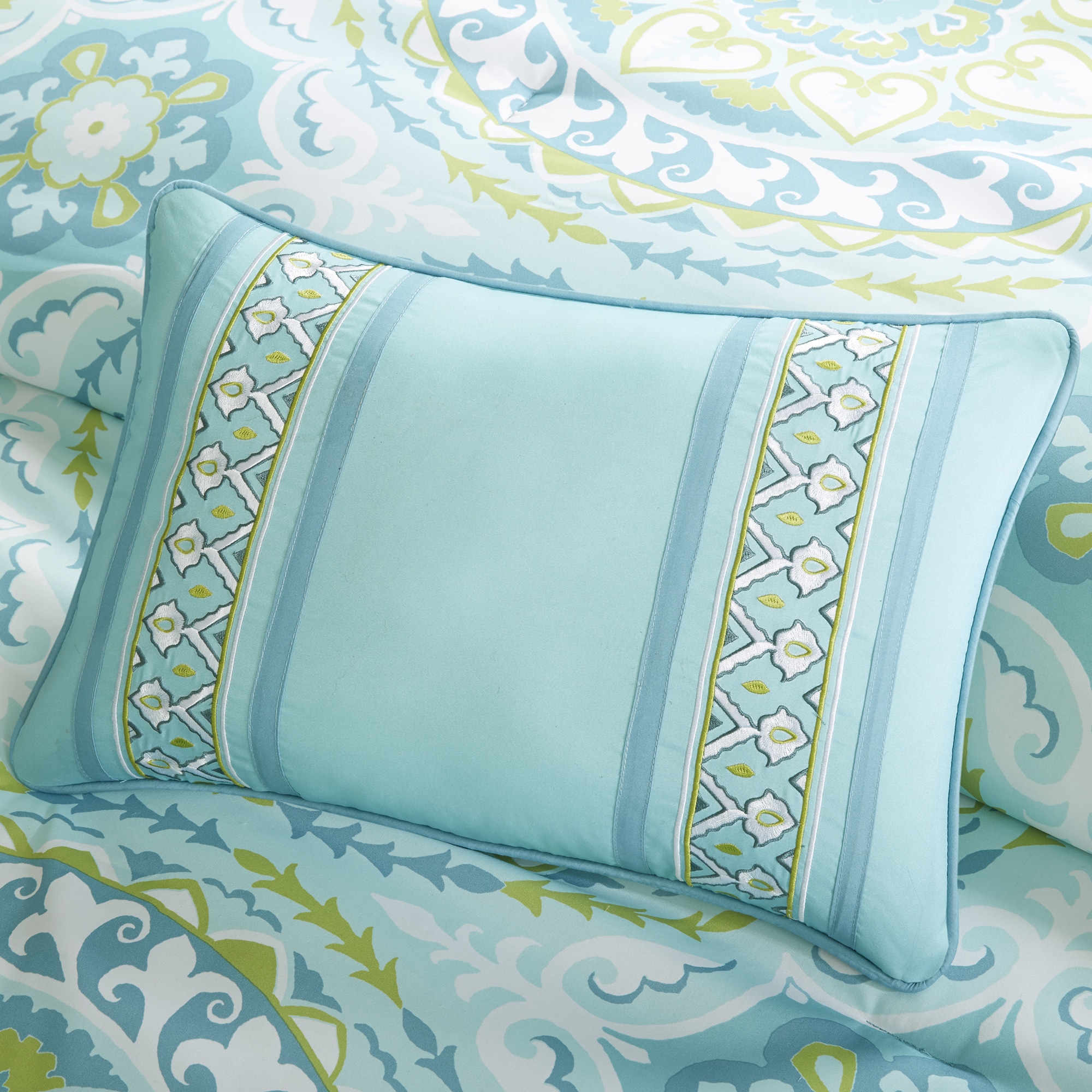 Home Essence Nepal Bed in a Bag Comforter Bedding Set, Blue, Queen