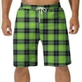 thumbnail image 1 of Diufon Men's Casual Shorts Spring Summer Wide Leg Loose Plaid Printed Elastic Waisted Drawstring Sport Shorts, 1 of 4