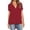 Red, variant on Women Ladies V Neck Short Sleeve Front Short Back Long Solid Loose Chiffon Shirt Top for Plus Size, XL, Blue