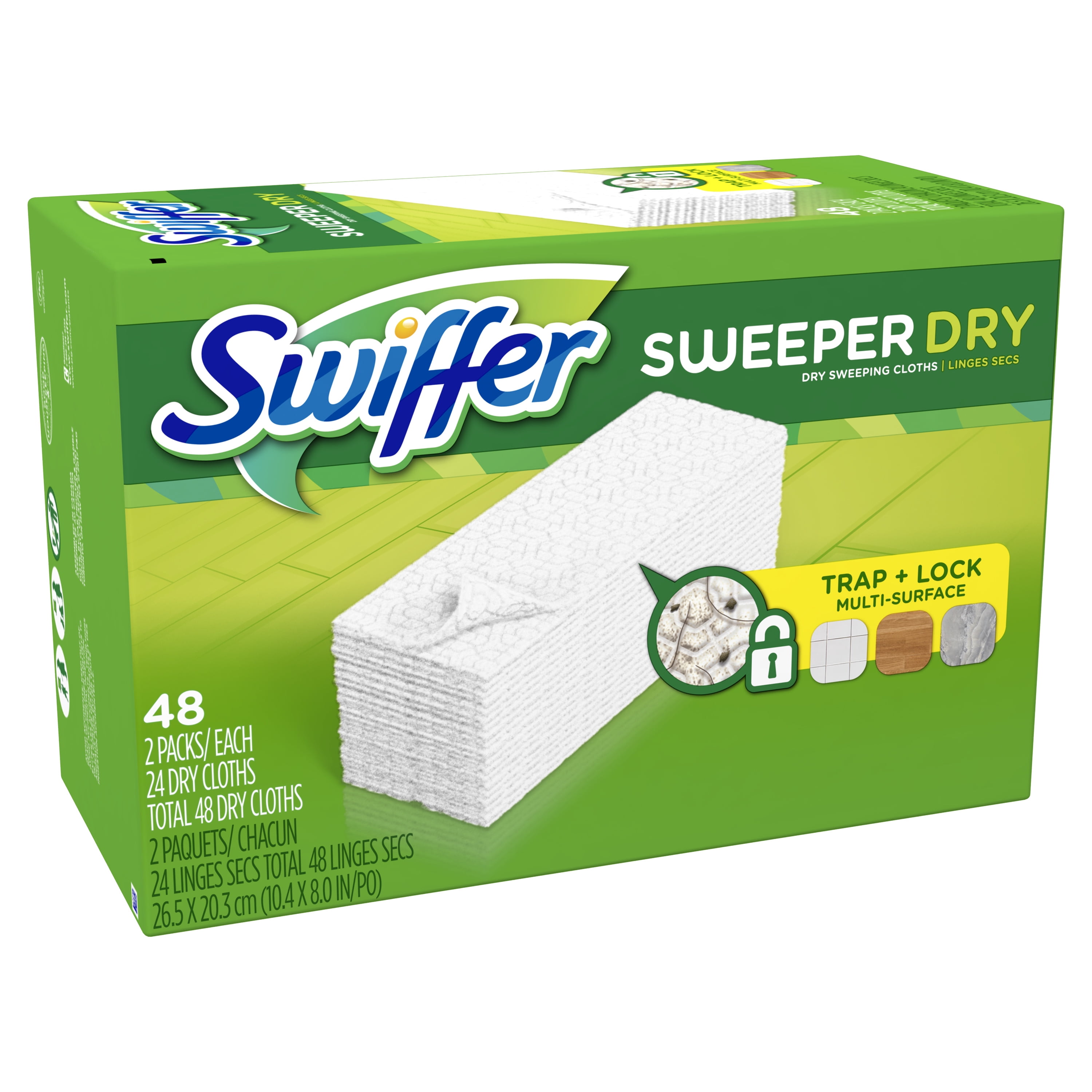 Swiffer Sweeper Dry Sweeping Cloths Unscented Refills 32 count Trap and Lock NEW 