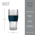 thumbnail image 4 of Host FREEZE Beer Glasses, Pint Glasses Home Bar 16 oz Set of 2 Varsity Blue, 4 of 14