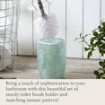 thumbnail image 7 of WHOLE HOUSEWARES Modern Toilet Brush Set, Turquoise (1 Glass Mosaic Bathroom Accessory), 7 of 7