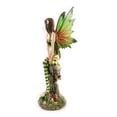 thumbnail image 3 of Ain’t It Nice Fairy Figurine Dark Green with Clear Wings & Colorful Striped Socks Enjoying Nature Surrounded by Flowers Collectible Fairy Statue Fantasy Décor Sculpture, 4(L) X 3(W) X 9.5(H) Inches, 3 of 5