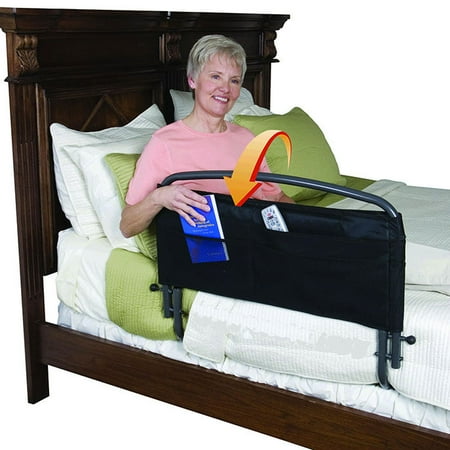 Standers Bed Rail - Stander 30' Home Safety Adult Bed Rail with Padded Organizer Pouch - Fall Prevention + Pivots Down Out of the Way + Includes Safety Strap + Lifetime Guarantee