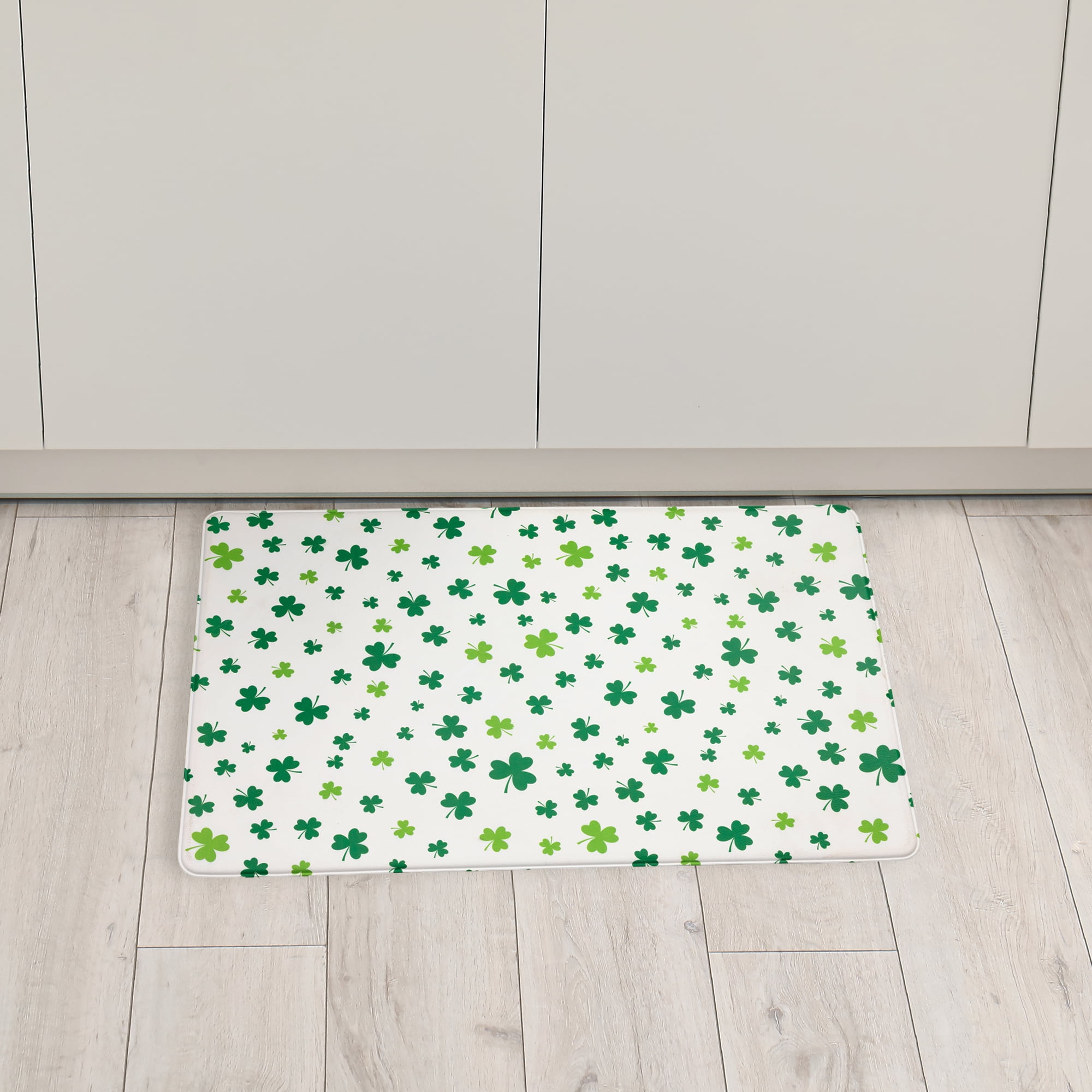 Northlight St. Patrick's Day Shamrocks Kitchen Floor Comfort Mat - 29.5"