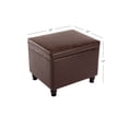 thumbnail image 2 of Wovenbyrd Maywood Large Rectangle Storage Ottoman, Hinged Lid, Dark Brown Leather, 1 Pack, 2 of 10