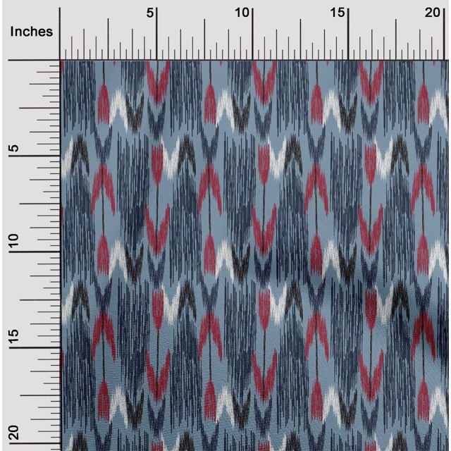 oneOone Georgette Viscose Fabric Arrow Ikat Print Fabric By Yard 42 Inch Wide