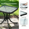 thumbnail image 2 of Zimtown 18" Square Tempered Glass Outdoor Patio Side Table, Metal Frame End Table, Black, 2 of 8