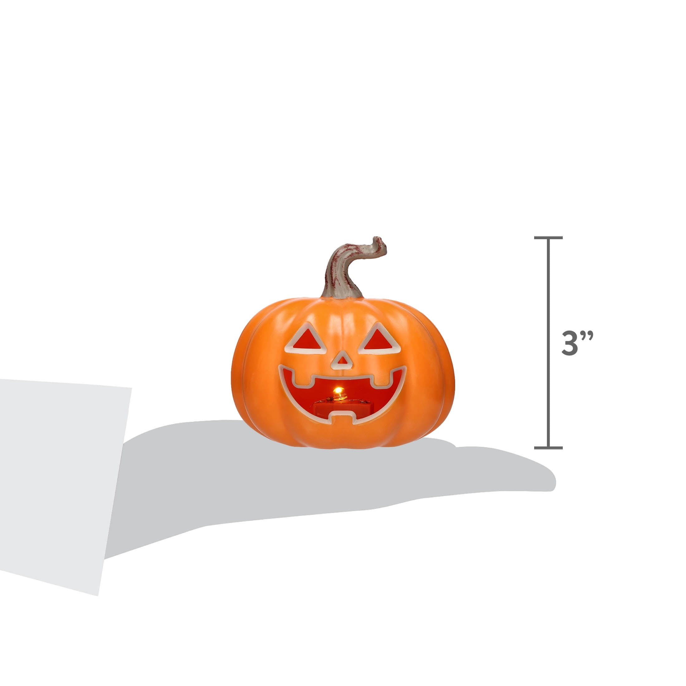 Light-Up Jack-o'-Lantern Decoration, Orange, 3", Halloween by Way To Celebrate