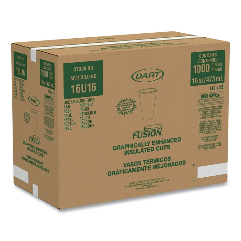 Fusion Escape Foam Hot/Cold Cups, 12 oz, Brown/Black, 1,000/Carton