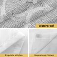 thumbnail image 4 of No Hook Shower Curtain with Snap in Liner, Moroccan Geometric Pattern Waterproof Bath Curtain Double Layers with See Through Top Window, Country Vintage Linen Texture Hotel Shower Curtains 60x72in, 4 of 9
