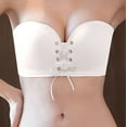 thumbnail image 2 of Fesfesfes Strapless Bras for Women Front Lace Up Bras Anti-slip Underwear Gathered Wipe Bras Anti-slip Traceless Bra for Young Women, 2 of 9