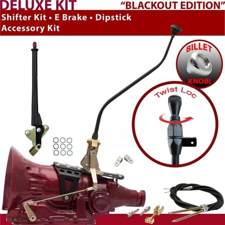 American Shifter 4L60E Shifter Kit Black 23 in. Swan E Brake Cable Clevis Dipstick for F6038