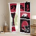 thumbnail image 3 of jejeloiu Rugby City Silhouette Black Out Curtains,Red Black Curtains Pack of 2 (42x63 Each) For Boys Kids, 3 of 6