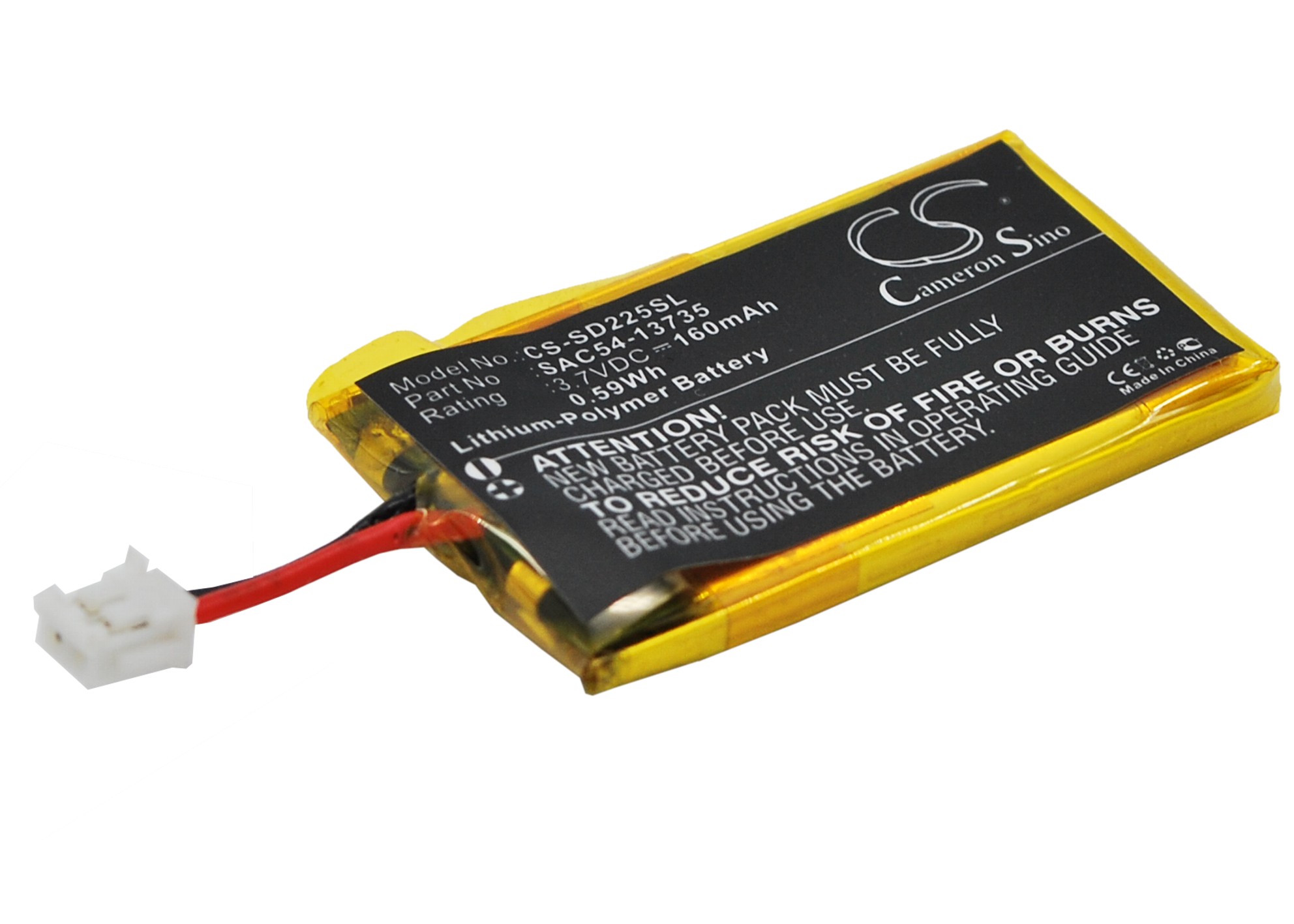 200mAh 3.7V Replacement Battery for SportDOG FieldTrainer 425 SD-425S FT-125 FT-125W Transmitters SAC54-13735 SAC54-13734 SportDOG SR-225 SR-225S SR-225W SportHunter 825 SD-825 Receiver