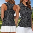 thumbnail image 4 of Jeiento Black Leopard Print Matching Golf Shirts for Couples Mens Short Sleeve Zip Collar Golf Shirts Womens Sleeveless Tennis Tank Tops Quick Dry Moisture Wicking Summer Couple Golf Outfit Set, 4 of 7
