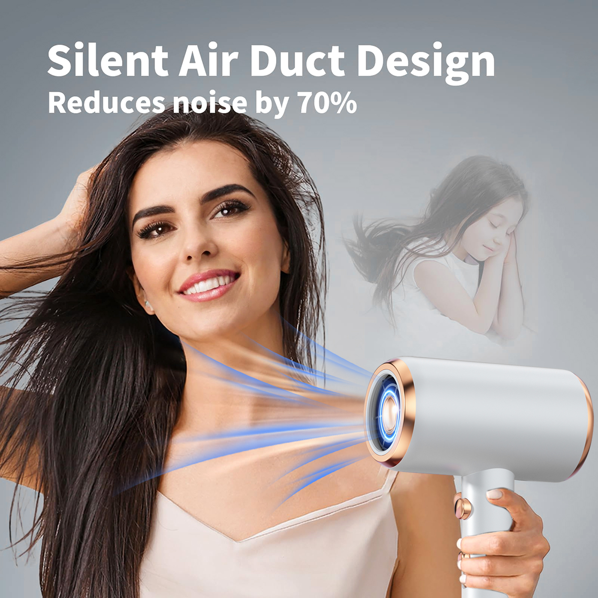 OBACRE 1800W Ionic Blow Dryer with Diffuser Attachment photo 3