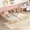 Natural, variant on Harper & Bright Designs Double Twin Floor Bed with Guardrail, Wood Platform Bed with Fence for 2, Grey