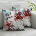 thumbnail image 3 of COMIO  Throw Pillow Cover Blue Flower Watercolor Rose Floral Colorful Maroon Allover Decorative Pillow Case Home Decor Square Pillowcase, 3 of 5
