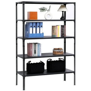 Inolait 48"W x 18"D x 72"H 5-Shelf Steel Freestanding Shelving Unit Adjustable Garage Storage Shelves  Black