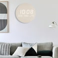 thumbnail image 6 of LED Digital Wall Clock Temperature Date Time Multi-function Display Wood Silent Alarm Clock for Bedroom LivingRoom Hanging Clock (Cotton fiber), 6 of 7