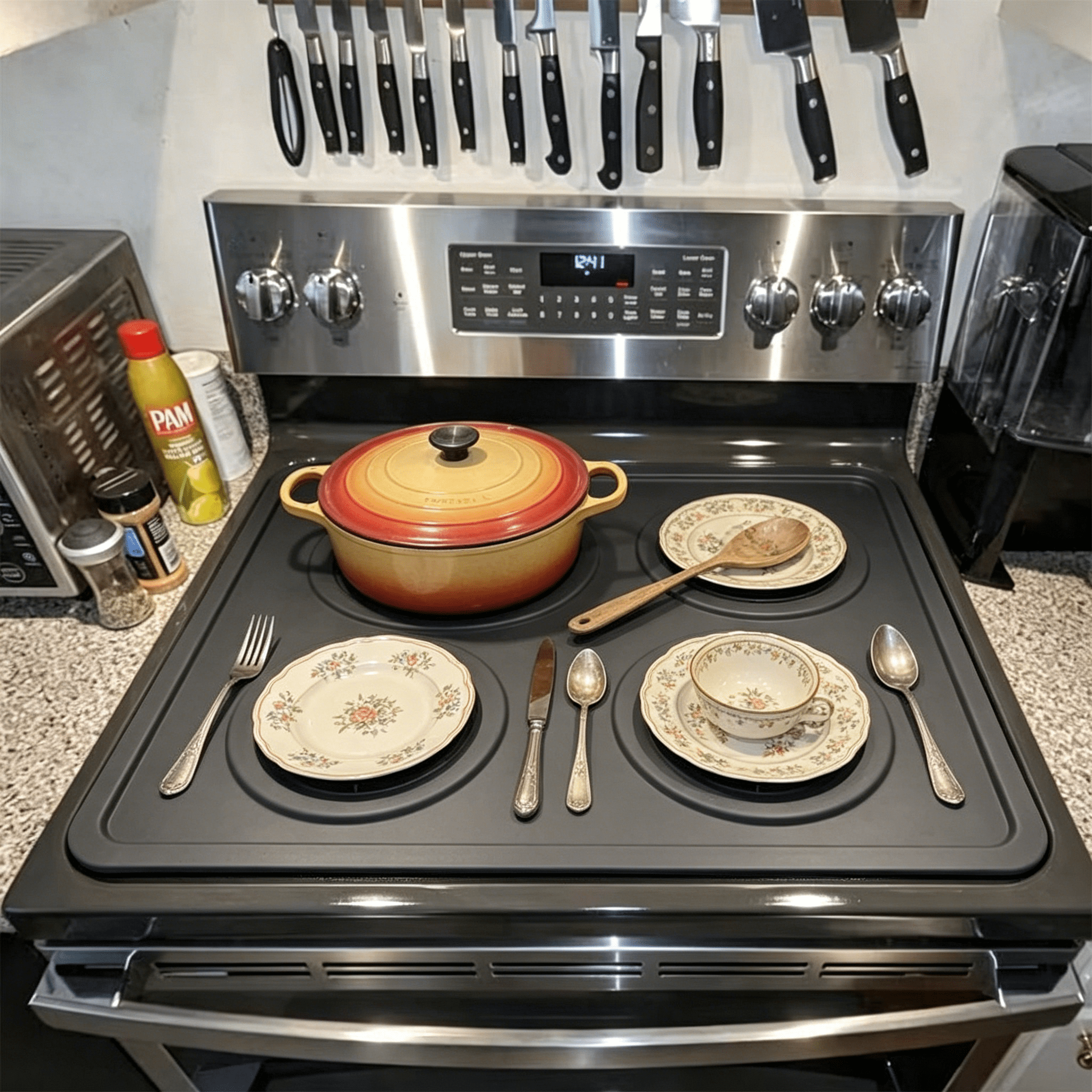 XIBUFE 2026 New Stove Top Cover for Electric Stove Extra Large Silicone Stove Burner Covers Heat Resistant Stove Cover for Glass Cooktop and Ceramic Stove for Kitchen Home Restaurant