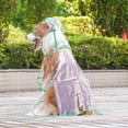 thumbnail image 4 of Transparent Dog Raincoat for Large Dogs Golden Retriever Labrador Waterproof Rain Jacket with Reflective Strips Outdoor Pet Clothes Green XS, 4 of 4