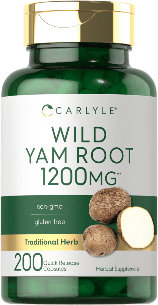 Wild Yam Root Capsules 1200mg 200 Count by Carlyle