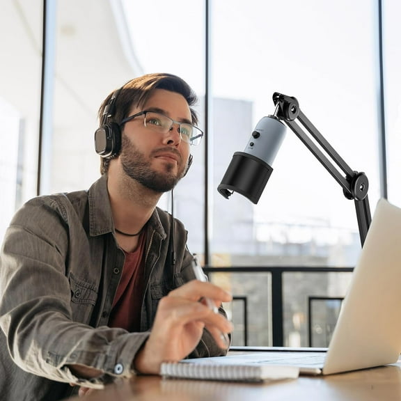 Mic Arm Stand Desk, TONOR Microphone Boom Arm Microfono Arm with Extra-large Pop Filter and Cable Ties, T40