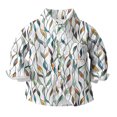 thumbnail image 4 of AUNVITO Boys & Girls Printed Shirt Button Down Collar Long Sleeve Casual Jacket Spring Summer Vintage Style Outerwear, 4 of 5