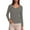 Grey, variant on Womens Summer Tops Summer Solid Color Round Neck Button Down Long Sleeve Slim Tunic Tshirts Activewear,White,XXL