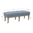 thumbnail image 4 of Linon Kacie 50" Wide Button Tufted Bench, Distressed Gray with Washed Blue Linen, 4 of 7