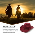 thumbnail image 3 of Linyer Cowboy Hats Special Design Comfortable Male Caps Braided Straps Simple Style Lightness Cap Outdoor Birthday Gifts Wine red M（56-58cm）, 3 of 7