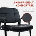 CLATINA Big & Tall Waiting Room Guest Chair with Bonded Leather Padded
