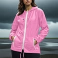 thumbnail image 5 of Jalioing Women's Rain Jacket Waterproof Lightweight Full Zip Hooded Jacket with Pocket Hiking Athletic Raincoat, 5 of 6