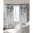 thumbnail image 2 of Blue Grey Eucalyptus Blackout Curtains for Bedroom, Thermal Insulated Drapes, Watercolor Spring Weeping Botanical Black Out Curtains 63 Inch Long Room Darkening Kitchen Curtains 42"x63" 2 Panels, 2 of 8