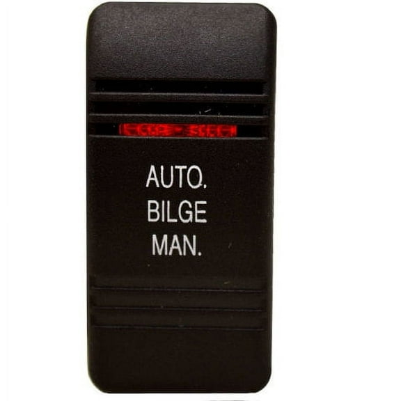 Carling Boat Rocker Switch Cover | AUTO MAN BILGE Actuator Black Red