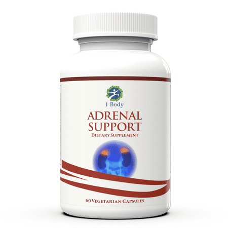 1 Body Adrenal Support - Cortisol Manager - A complex formula containing Rhodiola Rosea, Magnesium, Ginger Root Extract, Ashwagandha, Schizandra Berry, Licorice & more -